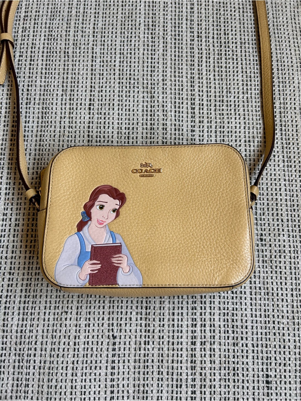 COACH Yellow Pebbled Leather Crossbody with Princess Belle